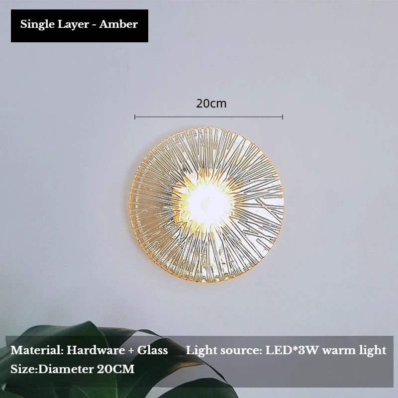 Nordic Glass Luxury Wall Light Modern Minimalist Living Room Background Wall Lamp Staircase Corridor Hotel Bedroom Bedside Lamp