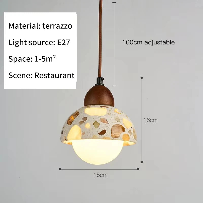 Stone Led Pendant Lamp For Dining Room Kitchen Table Living Room Bedroom Bedside Modern Nordic Style Decoration Chandelier Light
