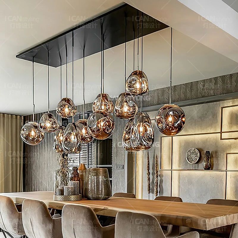 Modern home lighting, living room pendant lights, dining room glass pendant lights, indoor lighting