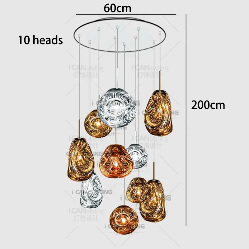 Modern home lighting, living room pendant lights, dining room glass pendant lights, indoor lighting