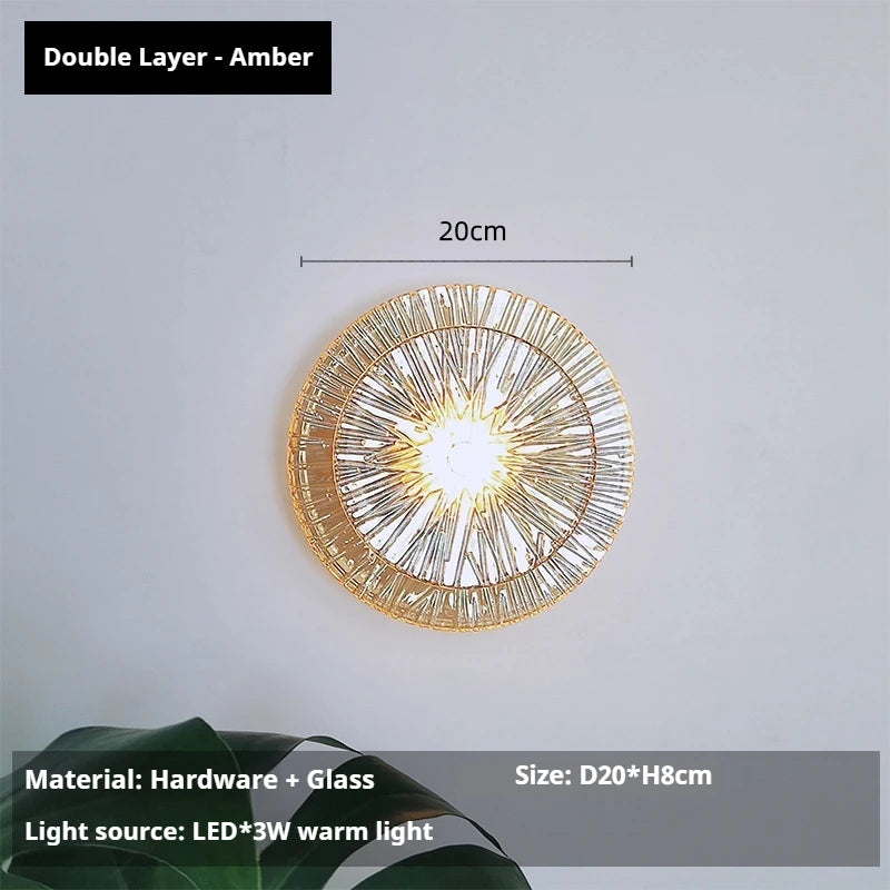 Nordic Glass Luxury Wall Light Modern Minimalist Living Room Background Wall Lamp Staircase Corridor Hotel Bedroom Bedside Lamp