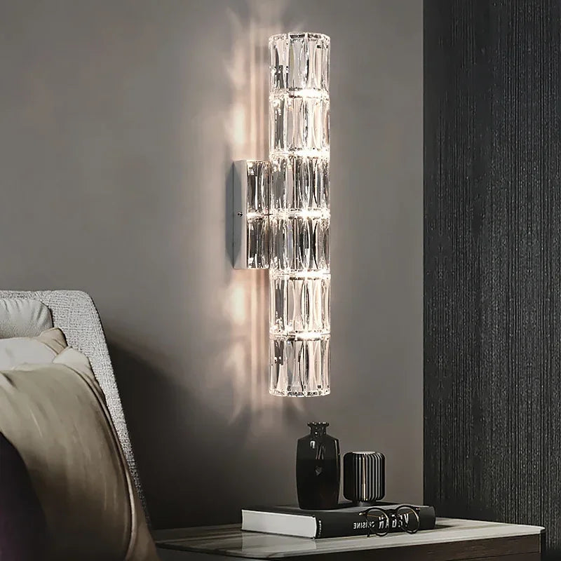 Modern High-end Crystal Wall Led Lights Nordic Luxury Living Room Bedroom Bedside Long Hotel Villa Dining Corridor Bracket Lamps
