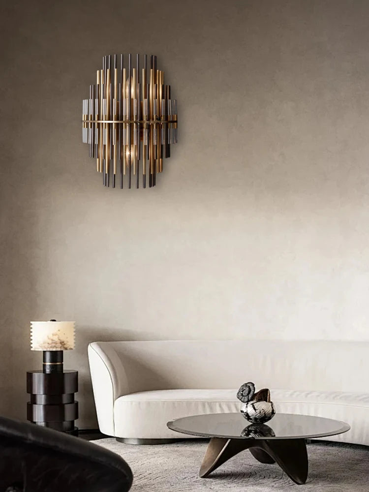 American Style Luxury Post-modern Glass Bar Wall Sconce Lamps Bronze Matte Black/Chrome Wall Mounted Lights Industrial