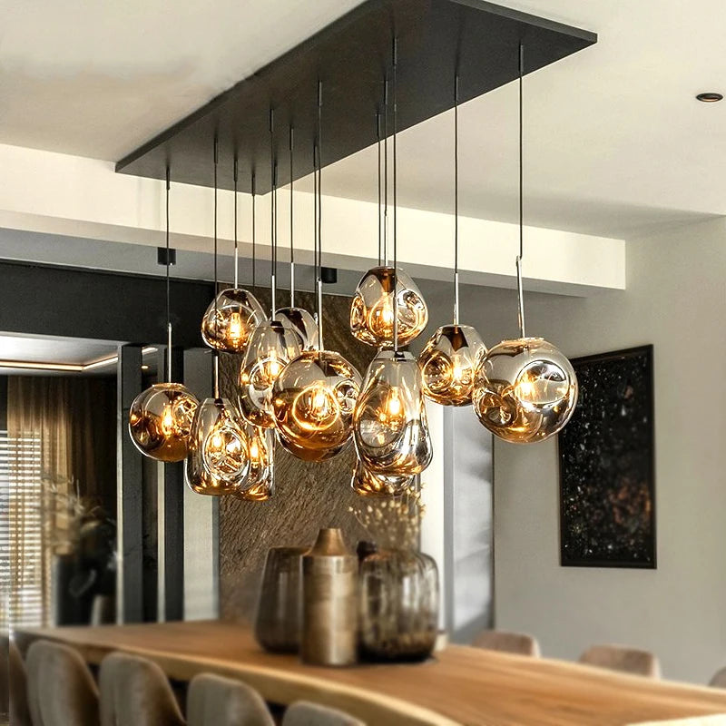 Modern home lighting, living room pendant lights, dining room glass pendant lights, indoor lighting