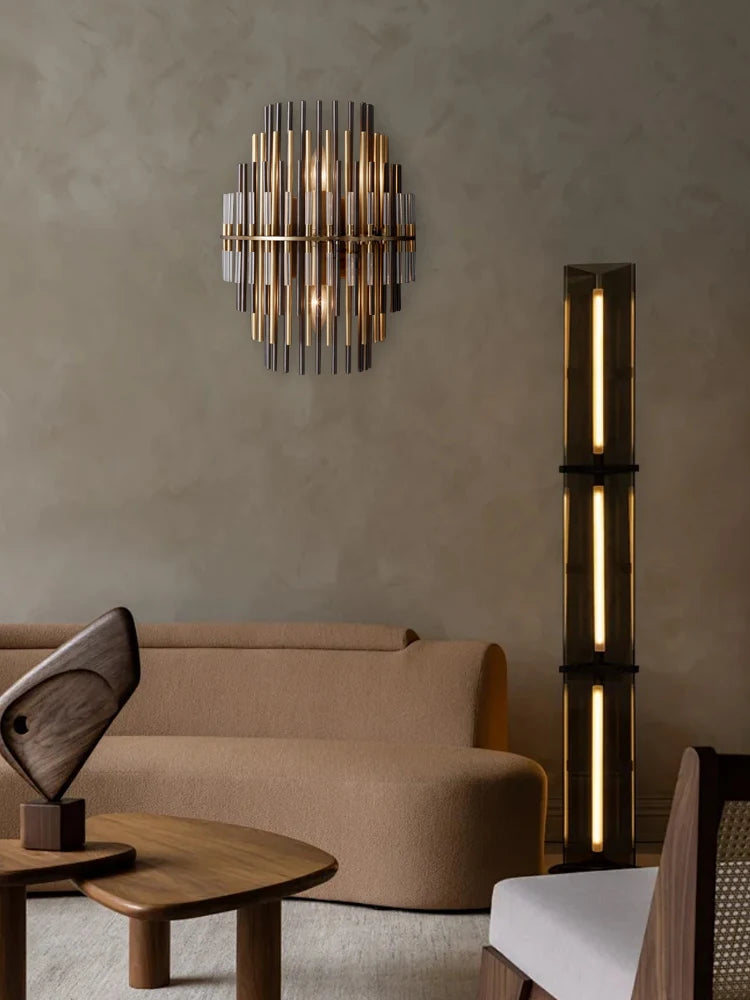 American Style Luxury Post-modern Glass Bar Wall Sconce Lamps Bronze Matte Black/Chrome Wall Mounted Lights Industrial