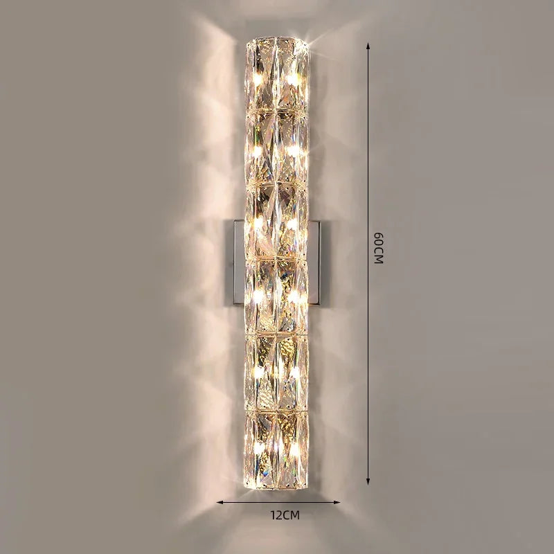 Modern High-end Crystal Wall Led Lights Nordic Luxury Living Room Bedroom Bedside Long Hotel Villa Dining Corridor Bracket Lamps