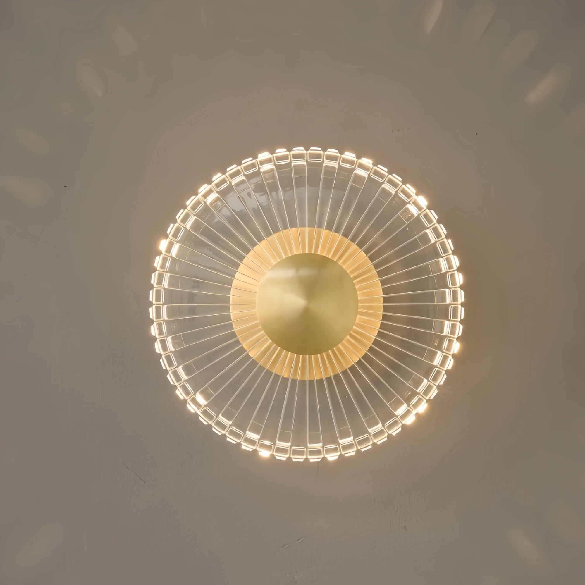 Modern Round Wall Light Indoor LED Creative Copper Acrylic Sconce Light Aisle Stair Decor Wall Light For Parlor Dining Bedroom