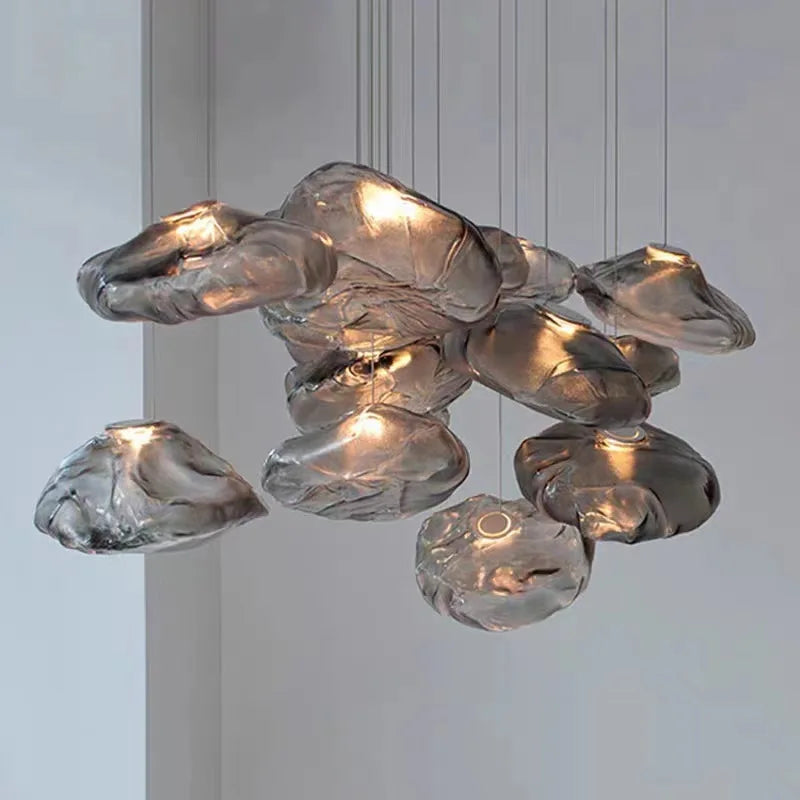 Irregular Glass Suspesnion Nordic Pendant Light  Art Hanging Lamp Decorative Chandelier