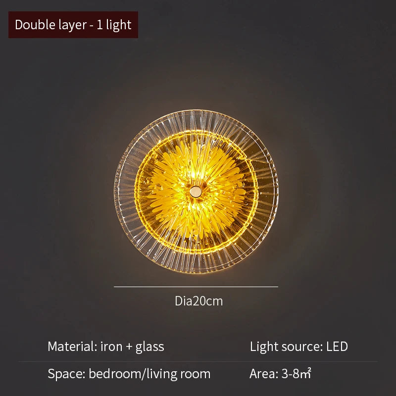 Modern Round Crystal Wall Lamp Glass Free Combination For Living Room TV Background Bedroom LED Sconces Bedside Corridor Aisle