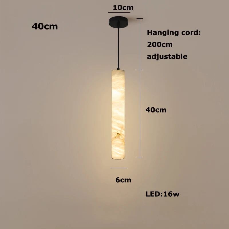 Upgrade Your Home With Our Exquisite LED Linear Alabaster Pendant Light Crafted From Natural Marble Stone Dimming Function