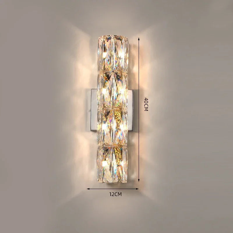 Modern High-end Crystal Wall Led Lights Nordic Luxury Living Room Bedroom Bedside Long Hotel Villa Dining Corridor Bracket Lamps