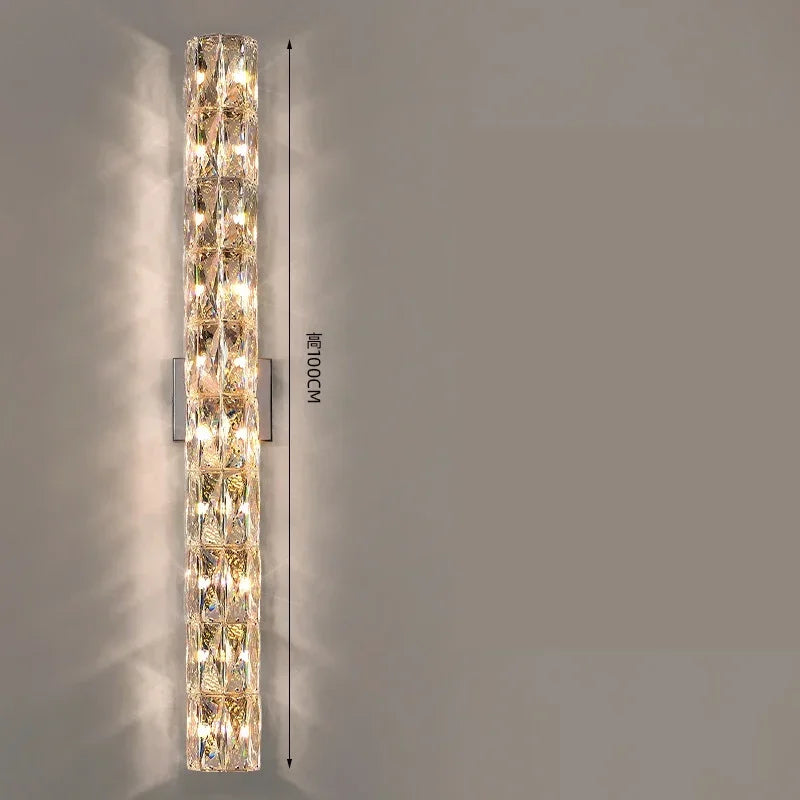 Modern High-end Crystal Wall Led Lights Nordic Luxury Living Room Bedroom Bedside Long Hotel Villa Dining Corridor Bracket Lamps