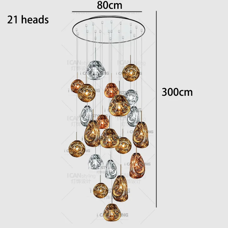Modern home lighting, living room pendant lights, dining room glass pendant lights, indoor lighting