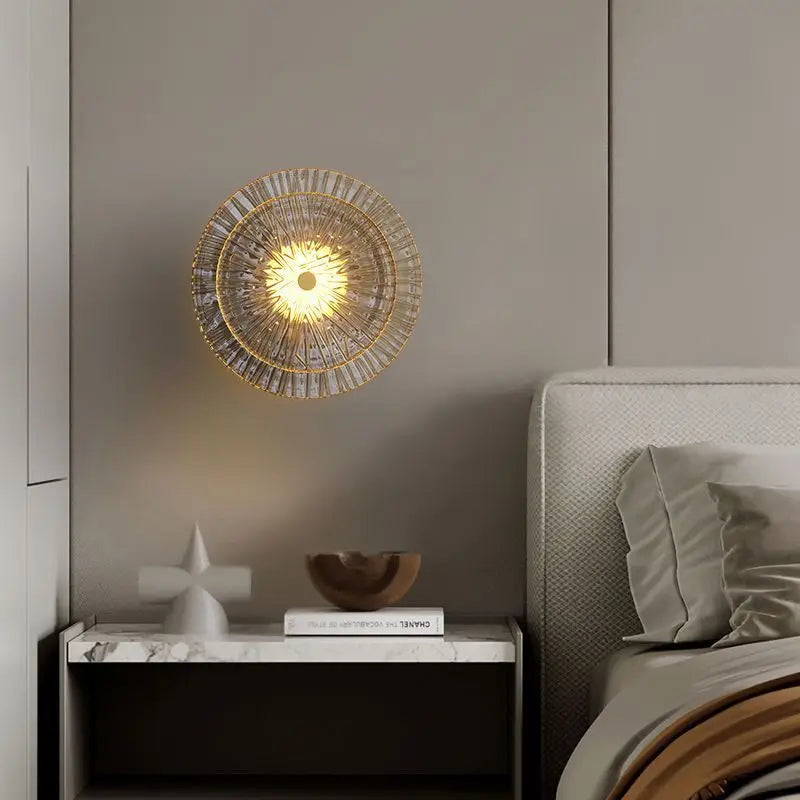 Nordic Glass Luxury Wall Light Modern Minimalist Living Room Background Wall Lamp Staircase Corridor Hotel Bedroom Bedside Lamp