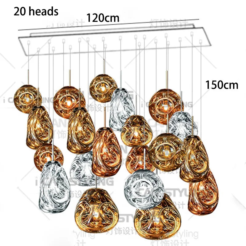 Modern home lighting, living room pendant lights, dining room glass pendant lights, indoor lighting