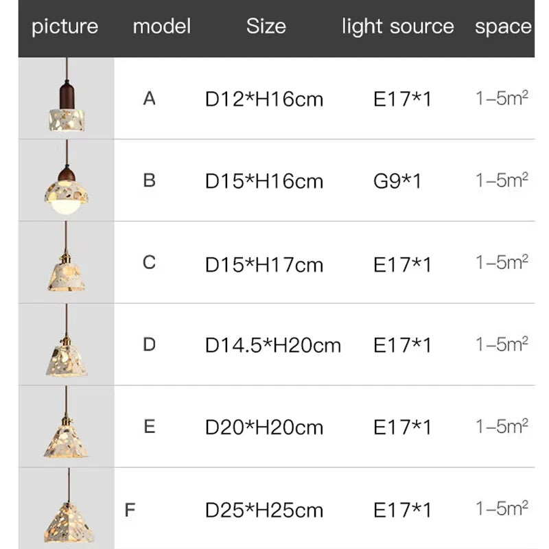Stone Led Pendant Lamp For Dining Room Kitchen Table Living Room Bedroom Bedside Modern Nordic Style Decoration Chandelier Light
