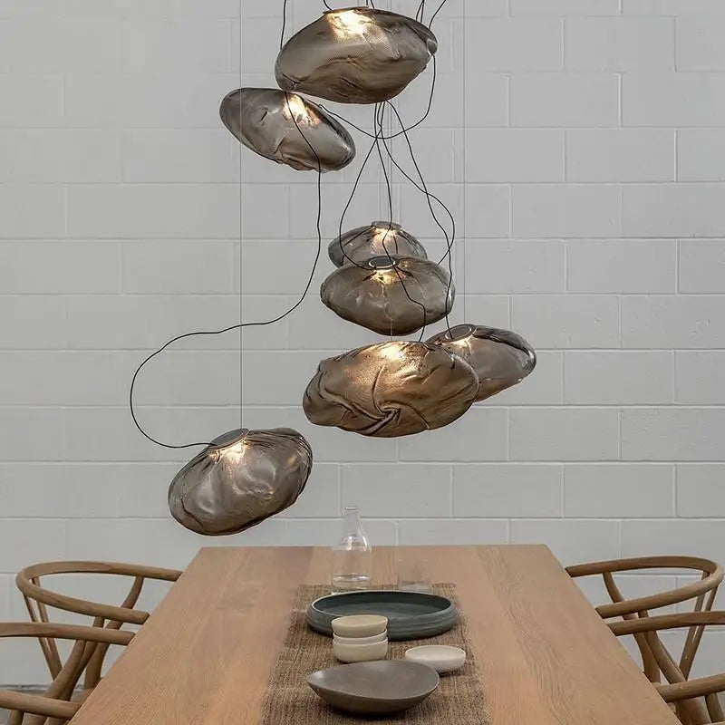 Irregular Glass Suspesnion Nordic Pendant Light  Art Hanging Lamp Decorative Chandelier