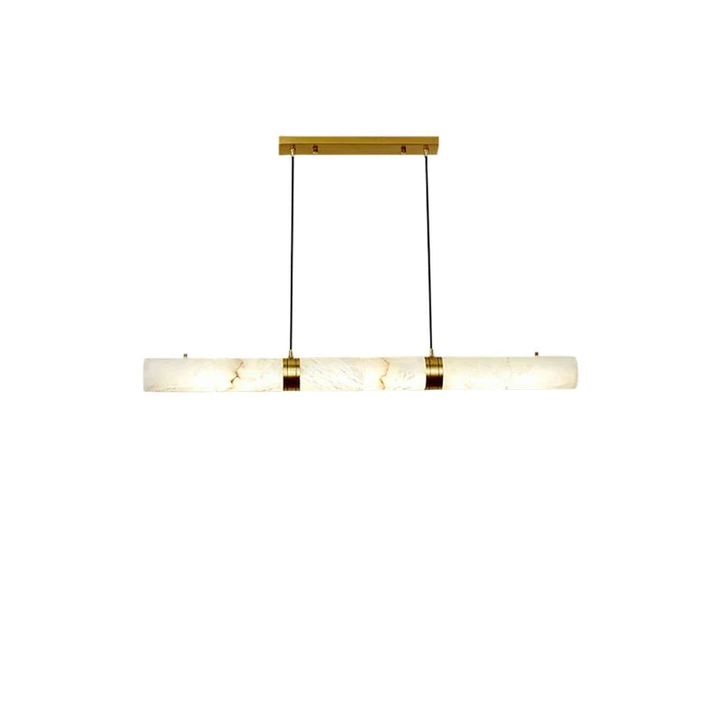 Upgrade Your Home With Our Exquisite LED Linear Alabaster Pendant Light Crafted From Natural Marble Stone Dimming Function