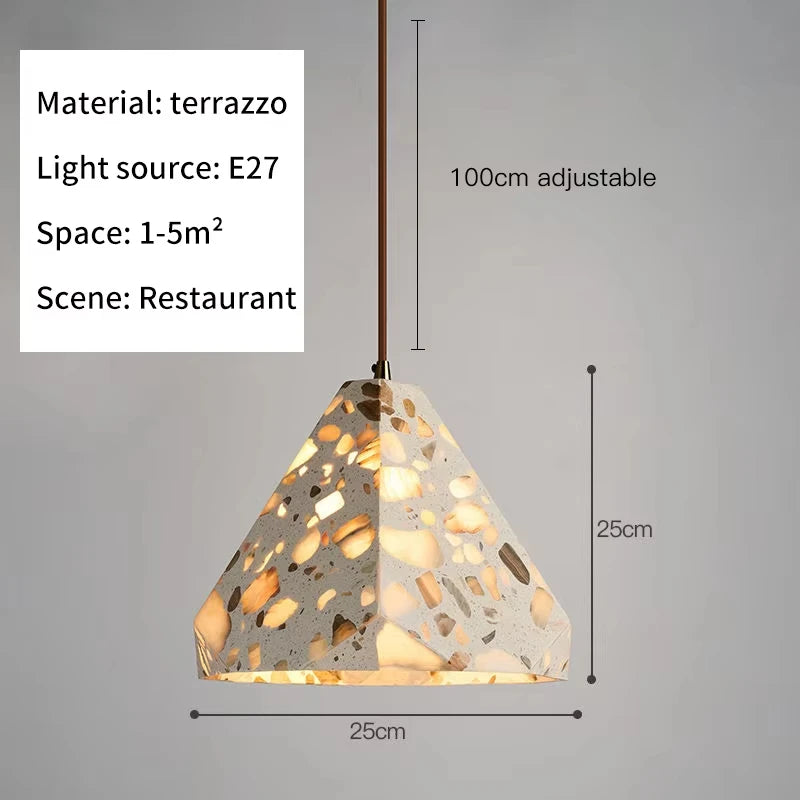 Stone Led Pendant Lamp For Dining Room Kitchen Table Living Room Bedroom Bedside Modern Nordic Style Decoration Chandelier Light