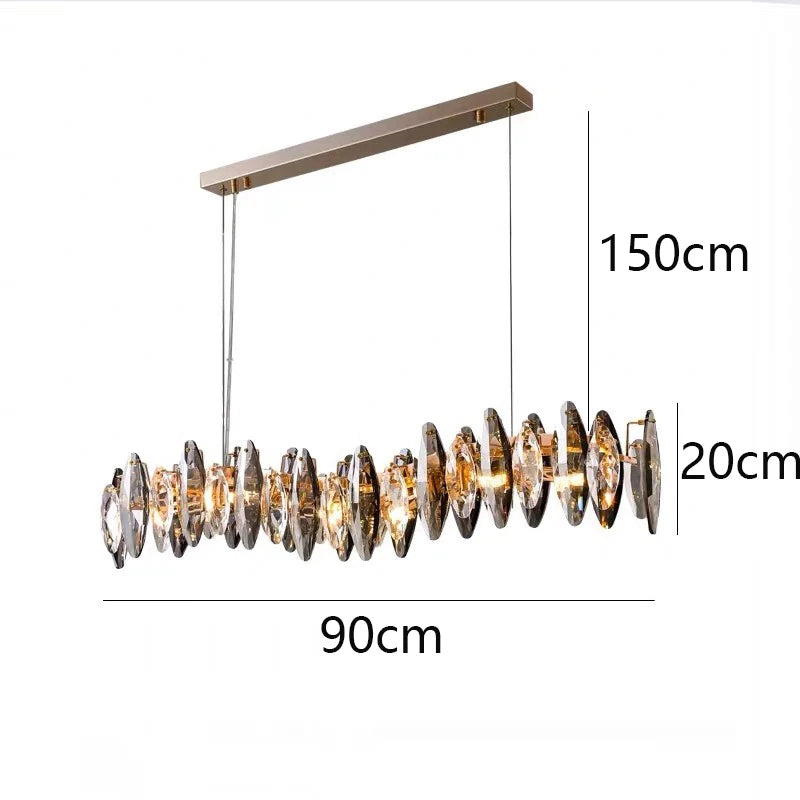 Modern Crystal Luxury Pendant Lights Indoor Suspension Hanging Lamp for Living Dining Bedroom Lobby Home Decoration Chandelier