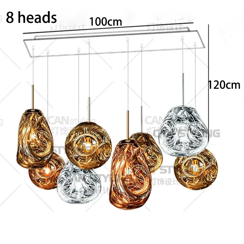 Modern home lighting, living room pendant lights, dining room glass pendant lights, indoor lighting