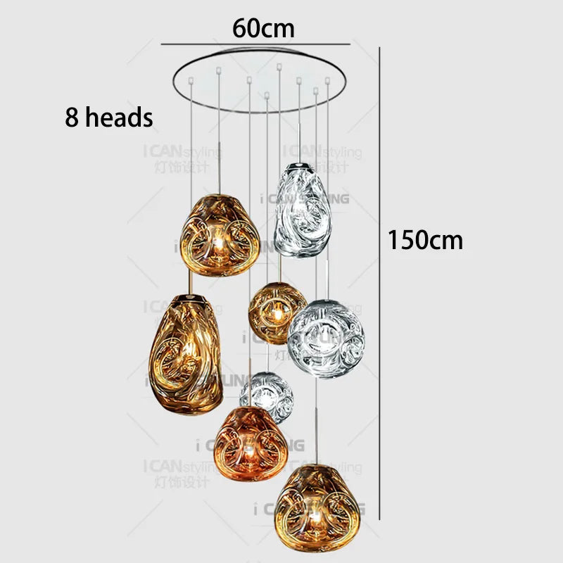 Modern home lighting, living room pendant lights, dining room glass pendant lights, indoor lighting