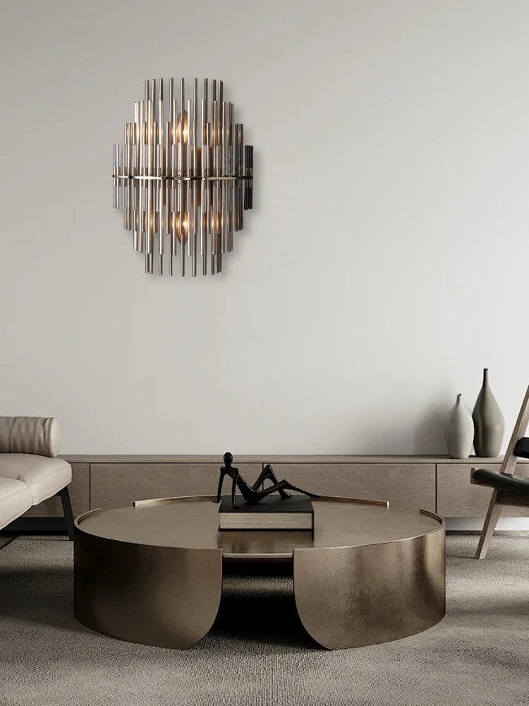 American Style Luxury Post-modern Glass Bar Wall Sconce Lamps Bronze Matte Black/Chrome Wall Mounted Lights Industrial