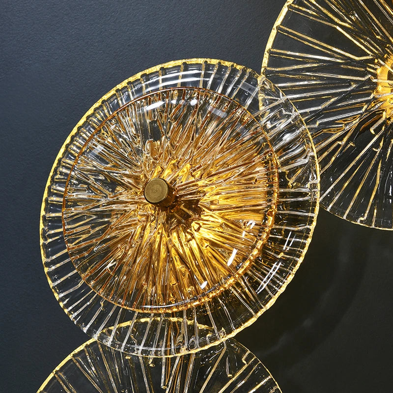 Modern Round Crystal Wall Lamp Glass Free Combination For Living Room TV Background Bedroom LED Sconces Bedside Corridor Aisle