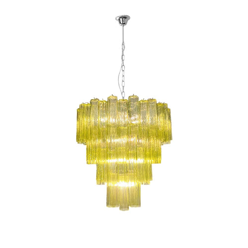 Elevate Your Living Room With Our Luxury Glass Tube E14 LED Chandelier High-end Pendant Light Pink White Dimming Function