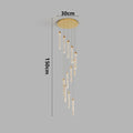 Multi-column Gold Light Luxury Duplex Large Chandelier Crystal Rotating Loft Villa Rotating High Staircase Long Chandelier