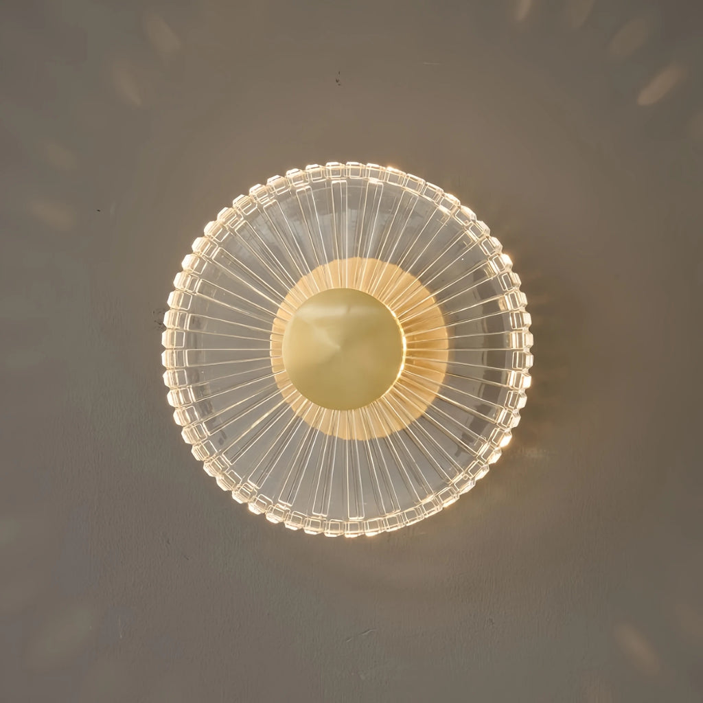 Modern Round Wall Light Indoor LED Creative Copper Acrylic Sconce Light Aisle Stair Decor Wall Light For Parlor Dining Bedroom