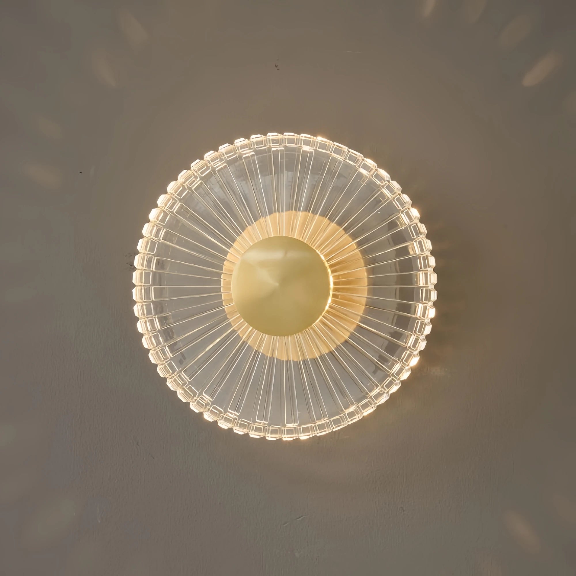 Modern Round Wall Light Indoor LED Creative Copper Acrylic Sconce Light Aisle Stair Decor Wall Light For Parlor Dining Bedroom