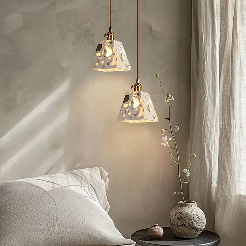 Stone Led Pendant Lamp For Dining Room Kitchen Table Living Room Bedroom Bedside Modern Nordic Style Decoration Chandelier Light