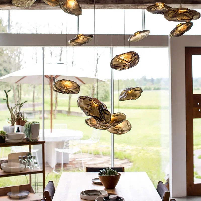 Irregular Glass Suspesnion Nordic Pendant Light  Art Hanging Lamp Decorative Chandelier
