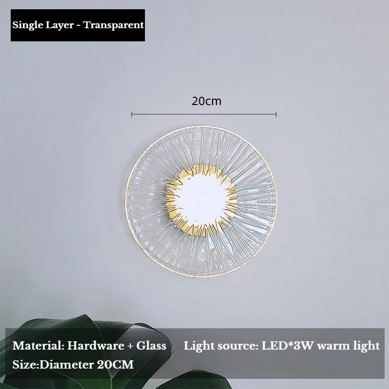 Nordic Glass Luxury Wall Light Modern Minimalist Living Room Background Wall Lamp Staircase Corridor Hotel Bedroom Bedside Lamp
