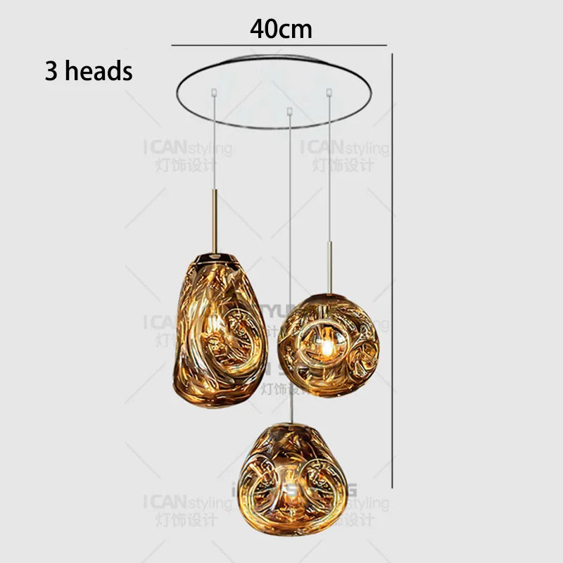 Modern home lighting, living room pendant lights, dining room glass pendant lights, indoor lighting