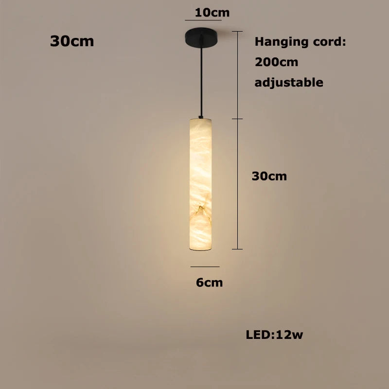 Upgrade Your Home With Our Exquisite LED Linear Alabaster Pendant Light Crafted From Natural Marble Stone Dimming Function