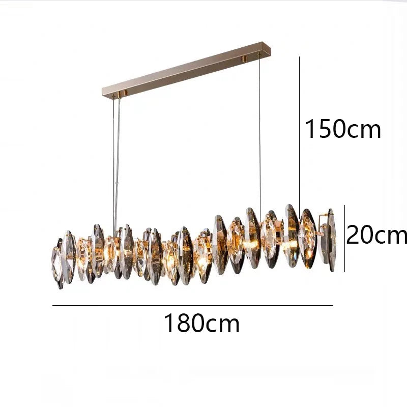 Modern Crystal Luxury Pendant Lights Indoor Suspension Hanging Lamp for Living Dining Bedroom Lobby Home Decoration Chandelier