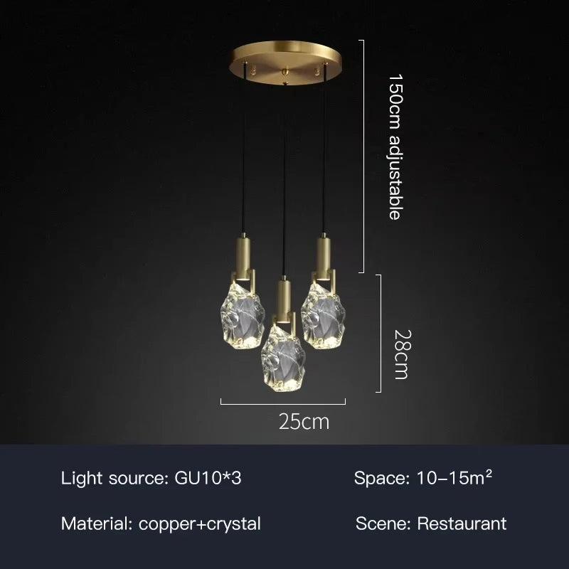 Modern Luxury Style Crystal Led Pendant Lamp For Dining Room Kitchen Bedroom Bedside Living Room Decoration Chandelier Lights