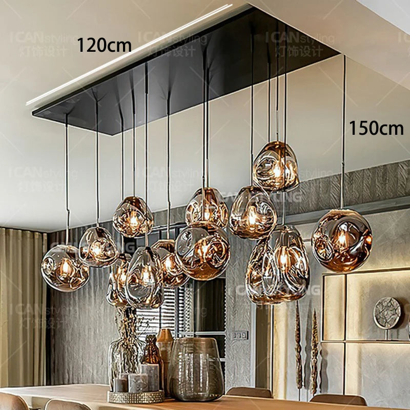 Modern home lighting, living room pendant lights, dining room glass pendant lights, indoor lighting