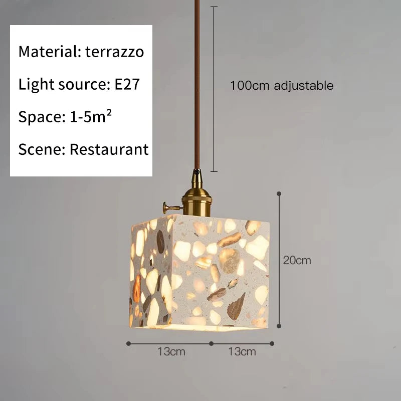 Stone Led Pendant Lamp For Dining Room Kitchen Table Living Room Bedroom Bedside Modern Nordic Style Decoration Chandelier Light