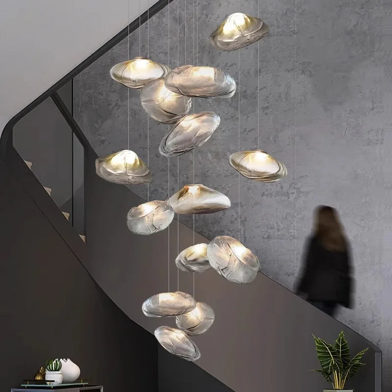 Irregular Glass Suspesnion Nordic Pendant Light  Art Hanging Lamp Decorative Chandelier