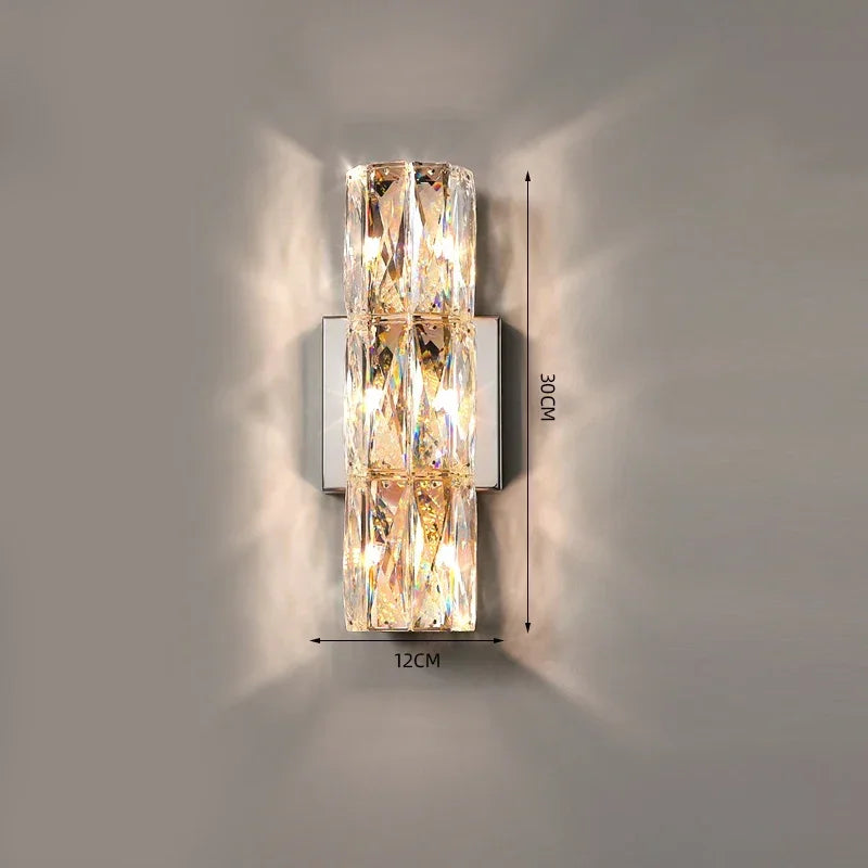 Modern High-end Crystal Wall Led Lights Nordic Luxury Living Room Bedroom Bedside Long Hotel Villa Dining Corridor Bracket Lamps