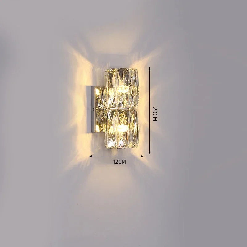 Modern High-end Crystal Wall Led Lights Nordic Luxury Living Room Bedroom Bedside Long Hotel Villa Dining Corridor Bracket Lamps