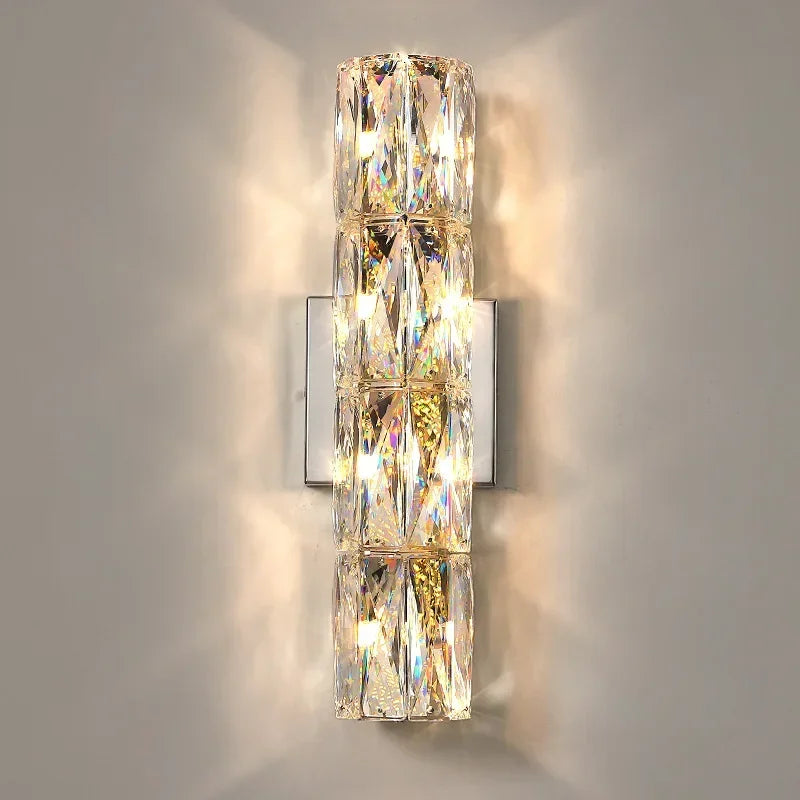 Modern High-end Crystal Wall Led Lights Nordic Luxury Living Room Bedroom Bedside Long Hotel Villa Dining Corridor Bracket Lamps