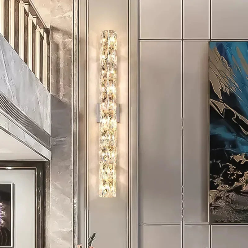 Modern High-end Crystal Wall Led Lights Nordic Luxury Living Room Bedroom Bedside Long Hotel Villa Dining Corridor Bracket Lamps