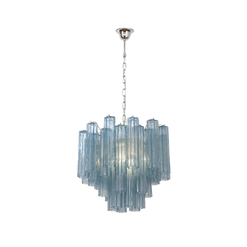 Elevate Your Living Room With Our Luxury Glass Tube E14 LED Chandelier High-end Pendant Light Pink White Dimming Function