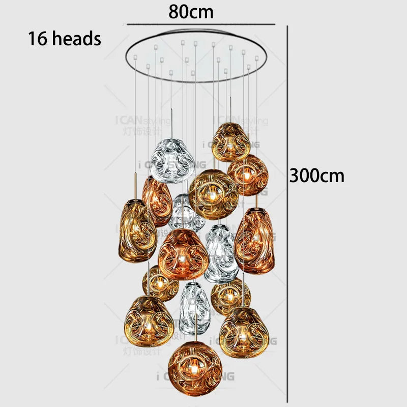 Modern home lighting, living room pendant lights, dining room glass pendant lights, indoor lighting