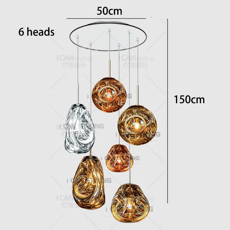 Modern home lighting, living room pendant lights, dining room glass pendant lights, indoor lighting