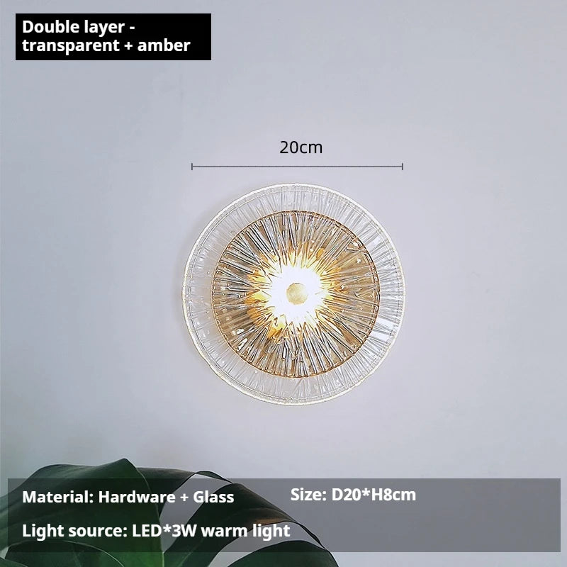 Nordic Glass Luxury Wall Light Modern Minimalist Living Room Background Wall Lamp Staircase Corridor Hotel Bedroom Bedside Lamp